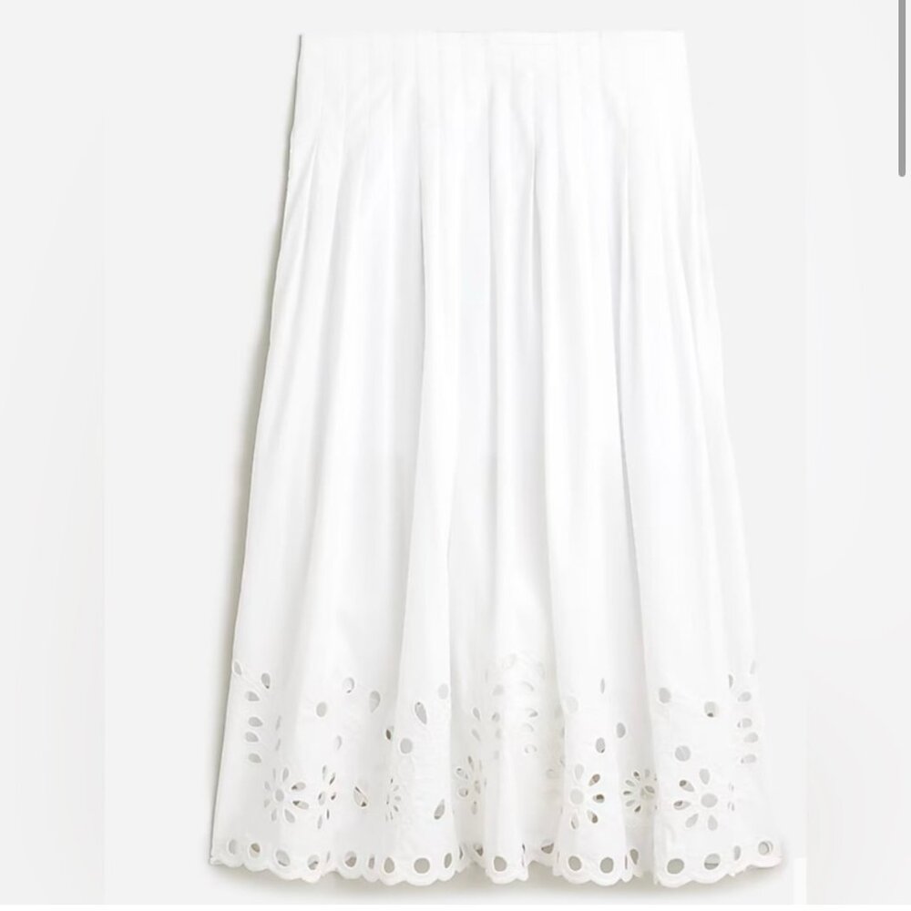 J.Crew Eyelet Hem Midi Skirt, 10